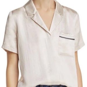 J  Brand Kyra Pajama-Style Shirt - Champagne size S